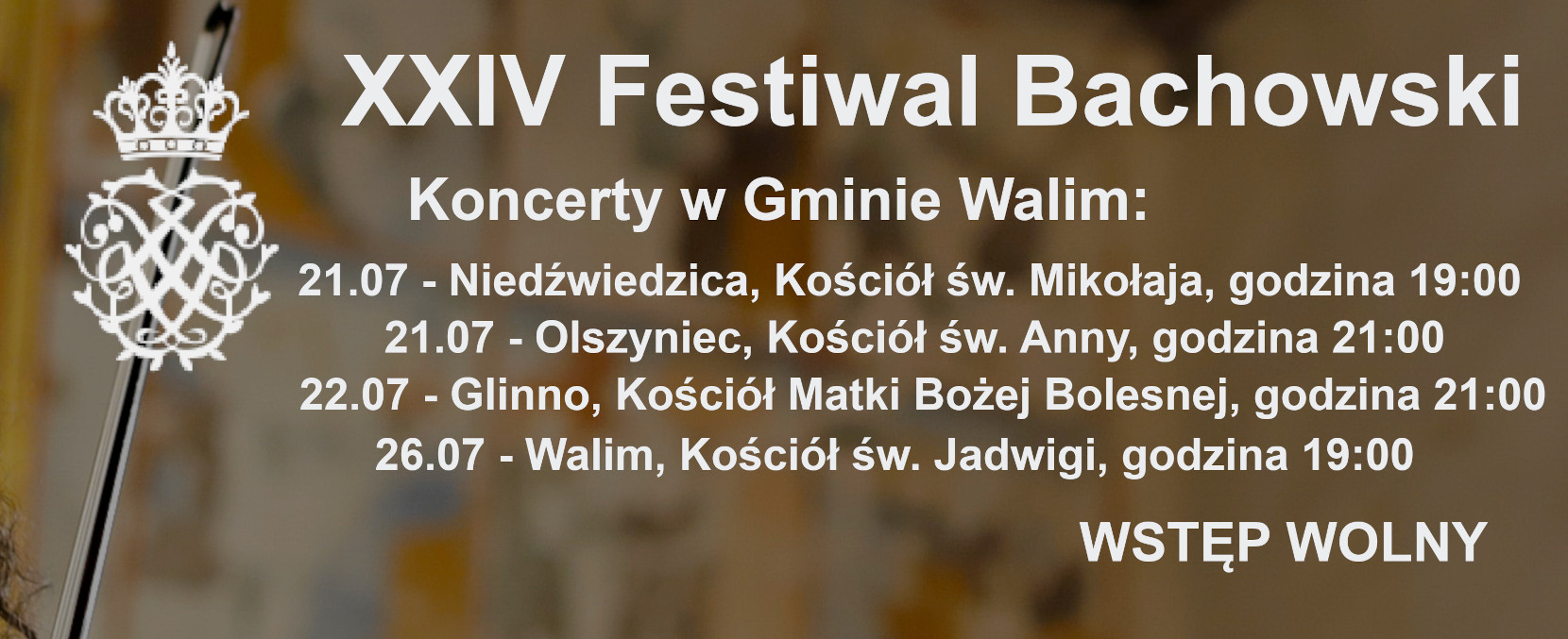 Festiwal Bachowski w Gminie Walim coraz bliżej!