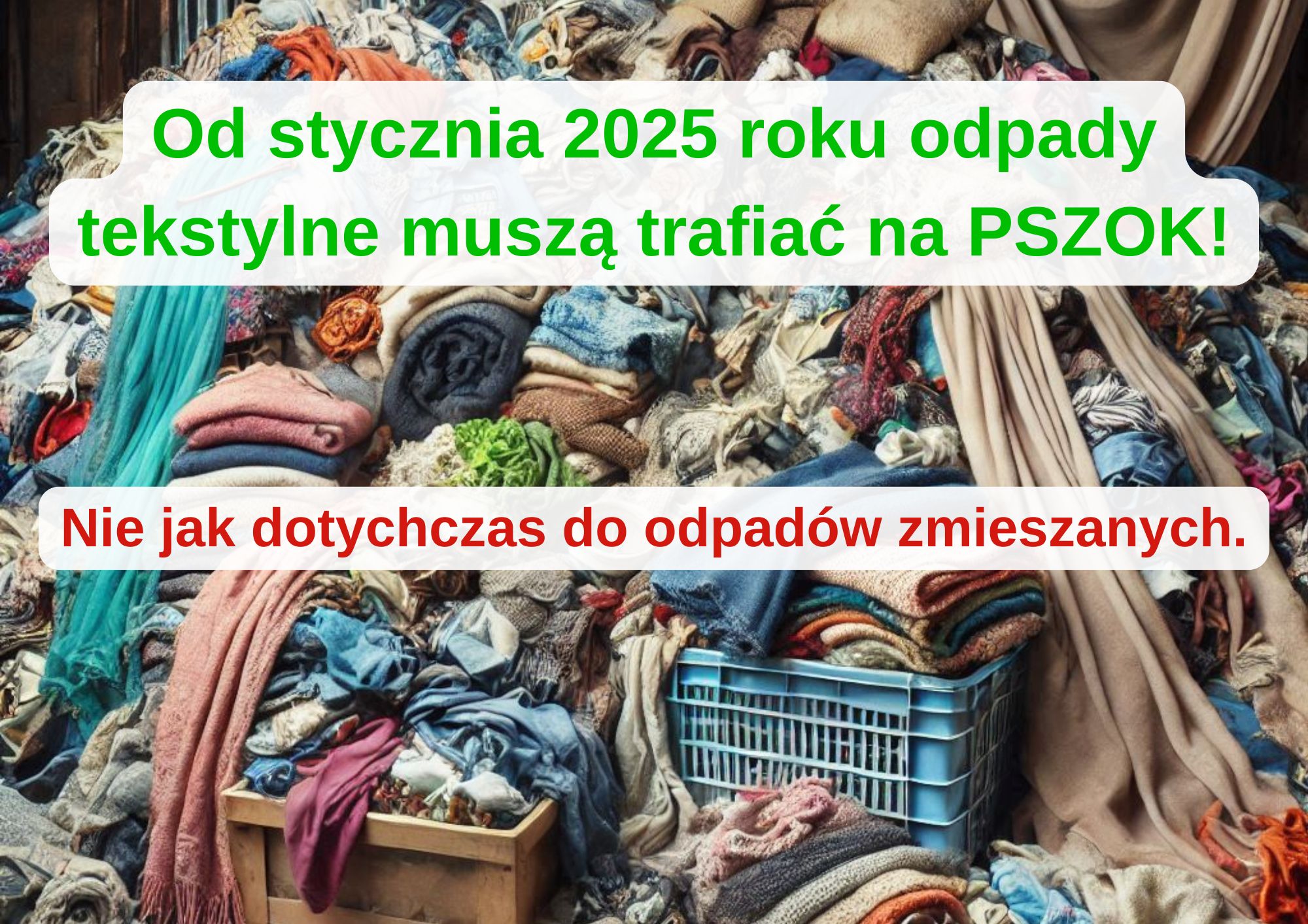 Od stycznia 2025 roku tekstylia i odzież na PSZOK