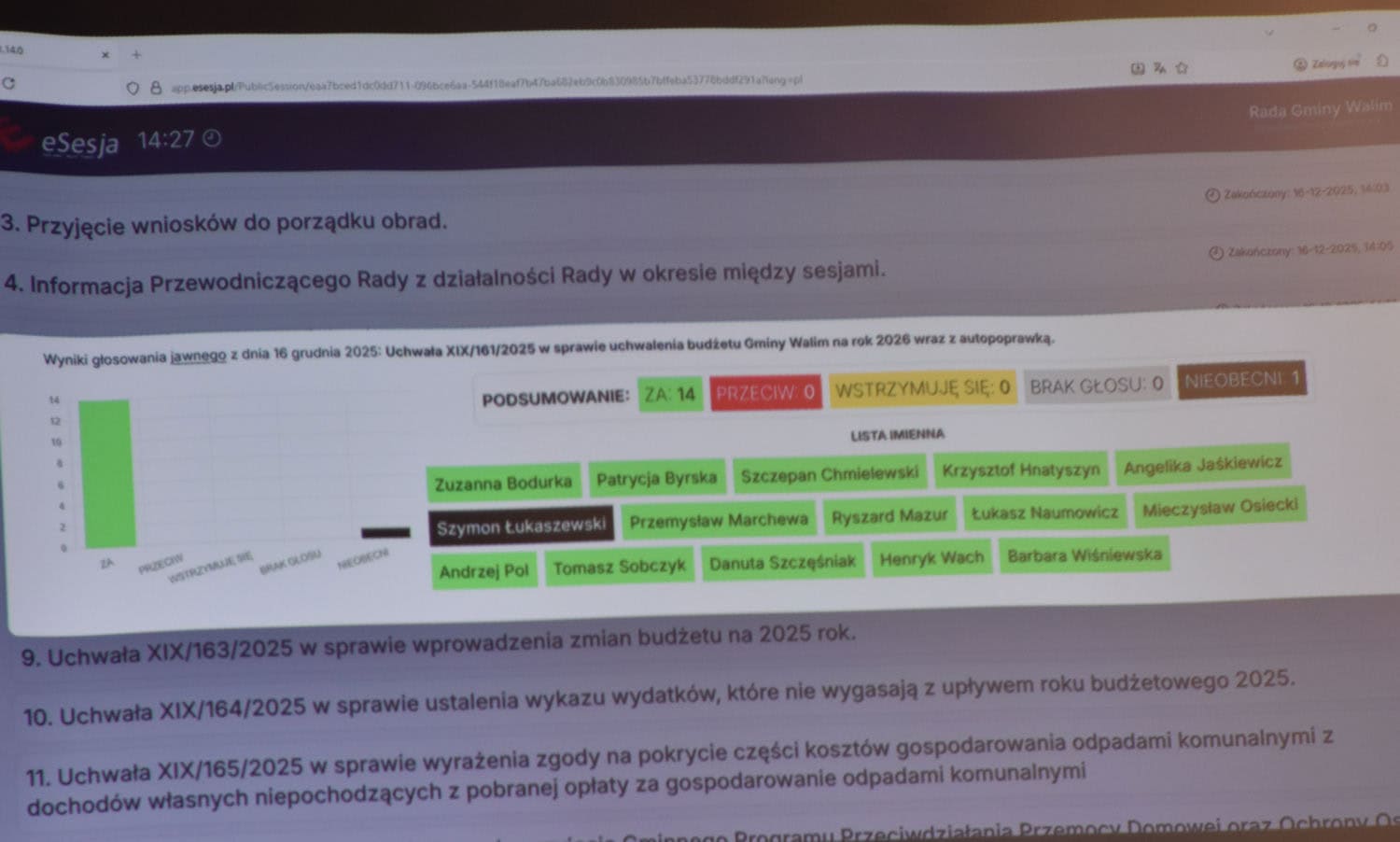 Rada Gminy Walim uchwaliła budżet na 2026 rok