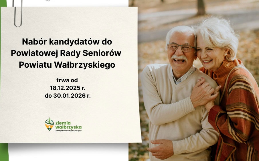 Zarząd Powiatu Wałbrzyskiego ogłosił nabór do Powiatowej Rady Seniorów